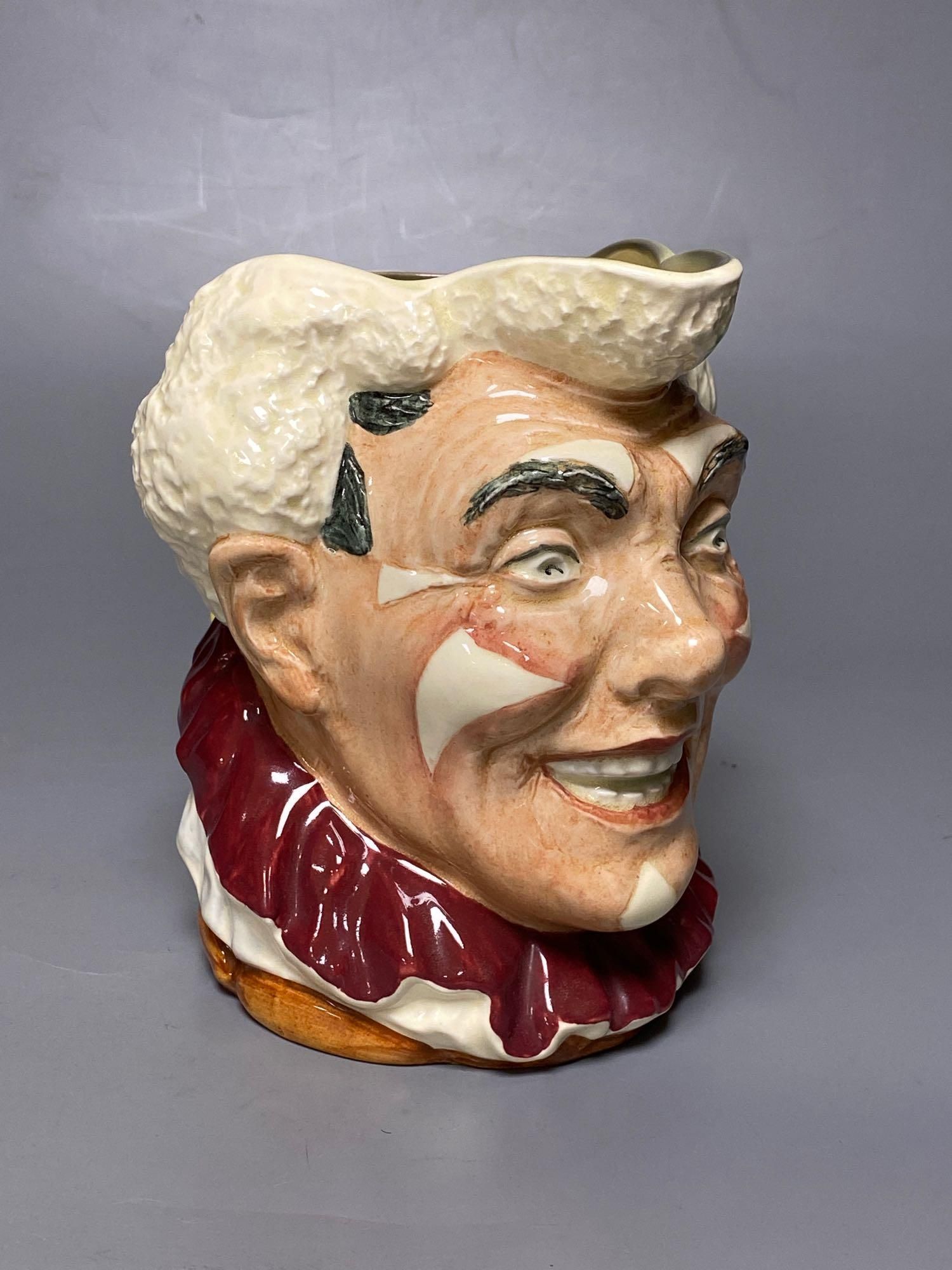 A Royal Doulton White haired Clown character jug